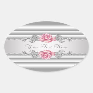 Adesivos de Rosa Cinza Prata Elegante