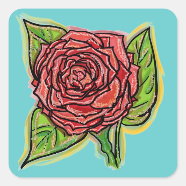 adesivos de rosa vermelha (Frente)