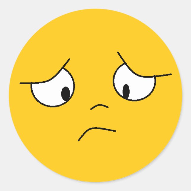 Adesivos De Rosto Triste Laranja (Frente)