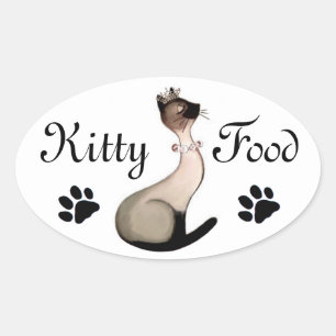 Adesivos de rótulo de comida de gatinho