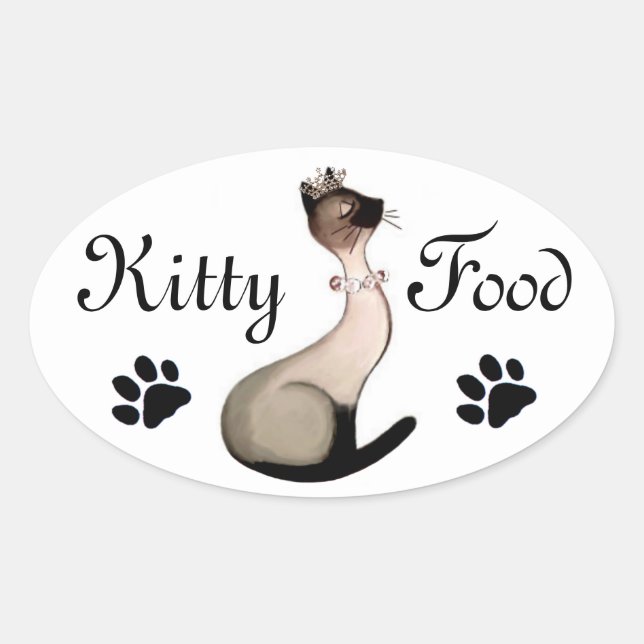 Adesivos de Rótulo de Comida de Gatinho (Frente)