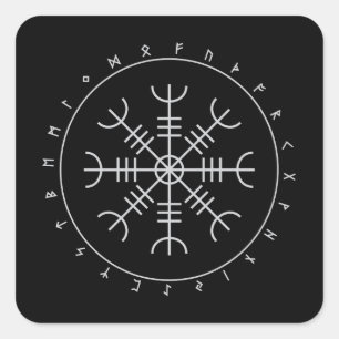 Adesivos de Runas Aegishjalmr (Quadrado)
