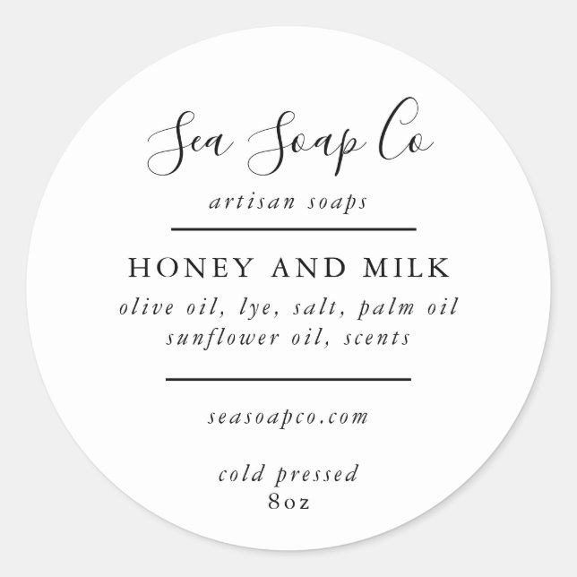 Adesivos de sabão personalizáveis (Frente)