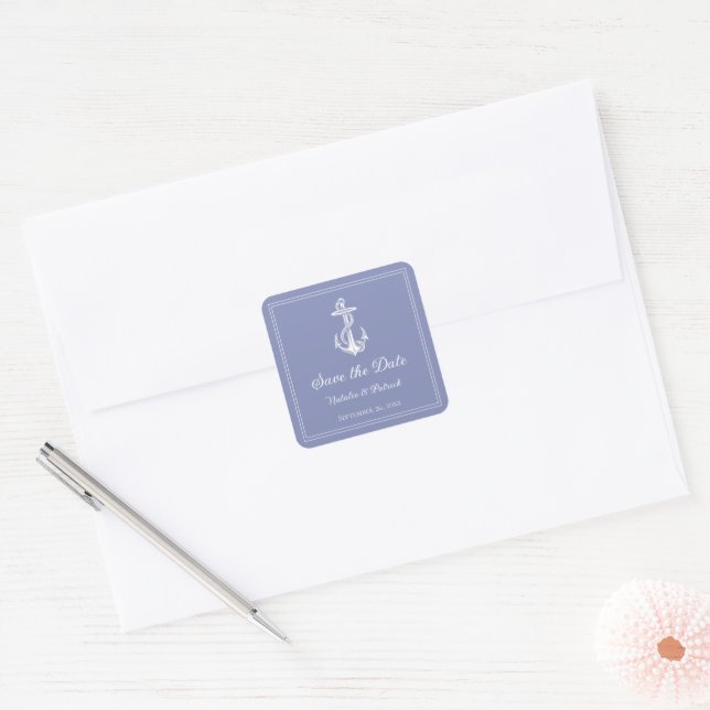 Adesivos de Salvar a Data de Âncora Náutica Periwi (Envelope)