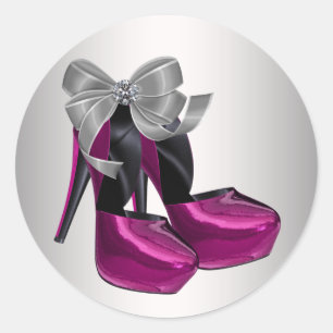 Adesivos de Sapato de Salto Alto Rosa Vibrante