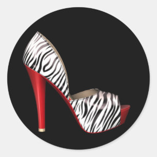 Adesivos de Sapato Elegante Vermelho de Salto Alto