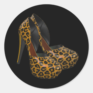 Adesivos de Sapato Preto Dourado de Leopardo de Sa