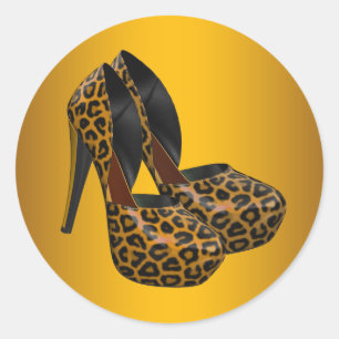 Adesivos de Sapato Preto Dourado de Leopardo de Sa