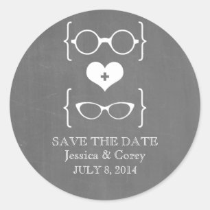 Adesivos de Save the Date de Quadro Negro de Óculo