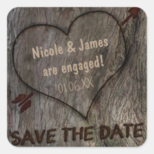 Adesivos de Save The Date de Tronco de Árvore + Co