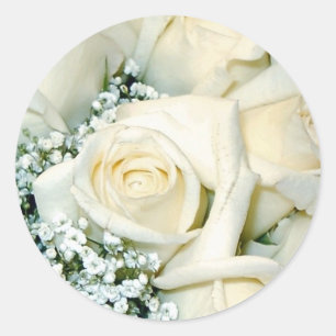 Adesivos de selagem de envelopes de rosa branco