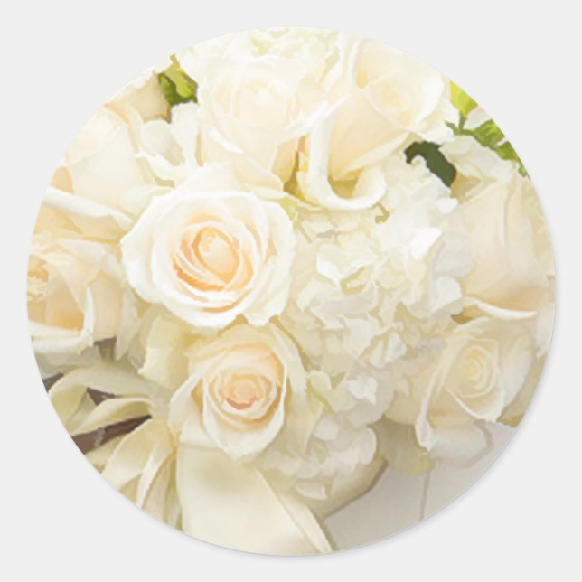 Adesivos de selagem de envelopes de rosa branco (Frente)