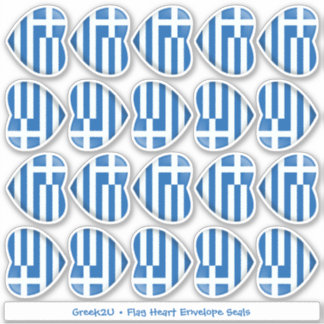 Adesivos de selo de envelope de coração da bandeir
