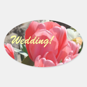Adesivos de selos de convite de casamento Tulipas 