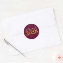 Adesivos de Selos de Envelope de Graduação Burgund