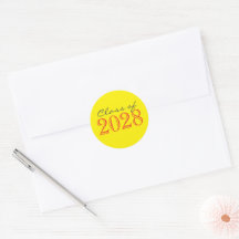 Adesivos de Selos de Envelope de Graduação Vermelh