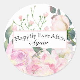 Adesivos de Selos de Envelope Floral Aquarela Rosa