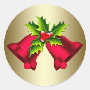 Adesivos de Sinais de Natal Ouro Vermelho