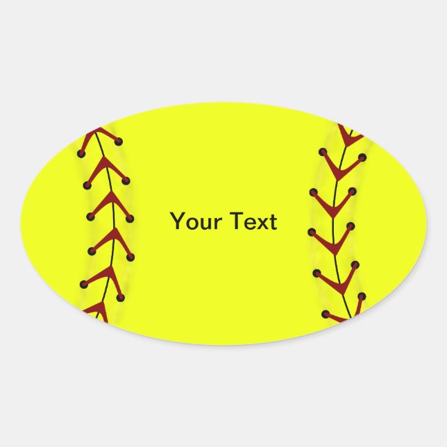 Adesivos de Softball em inclinação longitudinal (Frente)