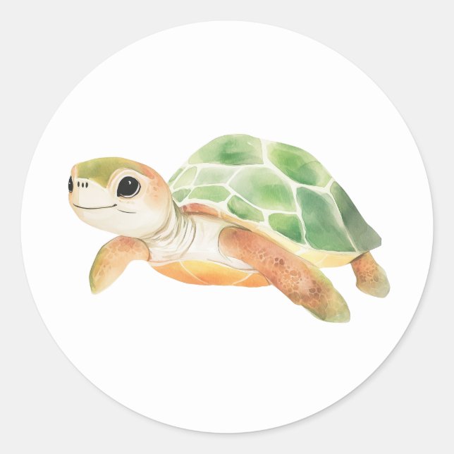 Adesivos de Tartaruga Fofa (Frente)
