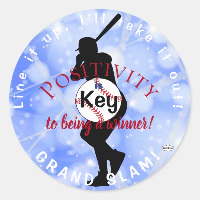 Adesivos de Tema de Baseball Azul-HAMporWG (Frente)