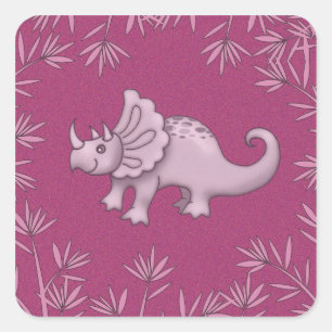Adesivos de Triceratops Rosa Fofo
