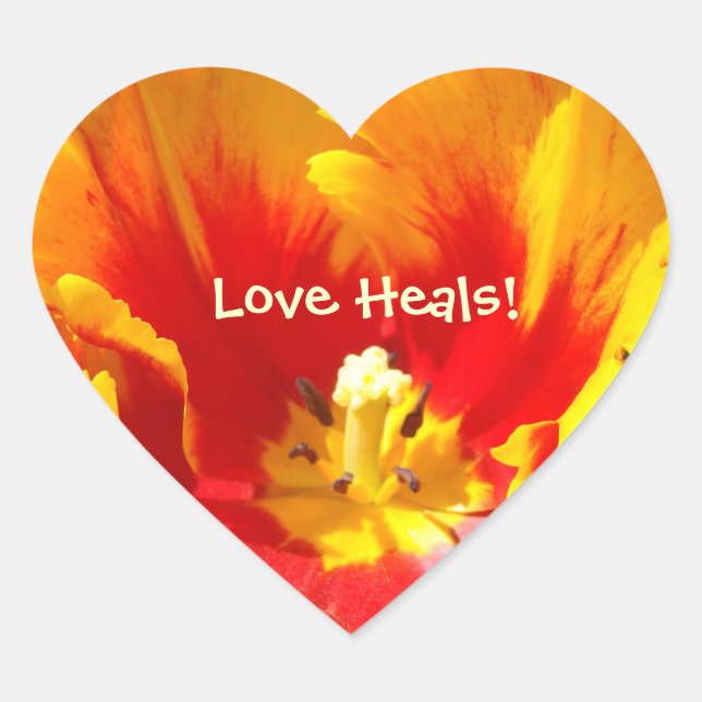 Adesivos de Tulipa em forma de coração Love Heals! (Frente)