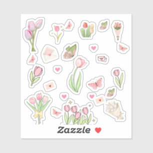 Adesivos de Tulipa Rosa