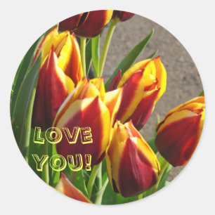 Adesivos de Tulipas Vermelhas Amarelas Flores Te A