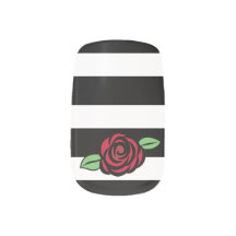 Arte Personalizada Minx Nail do Rosa vermelha e St