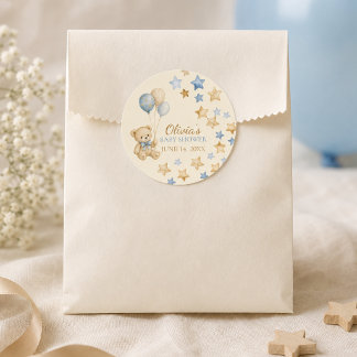 Adesivos de Ursinho de Pelúcia para Chá de Bebê