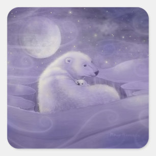 Adesivos de Urso Polar e Filhote do Gentle Winter