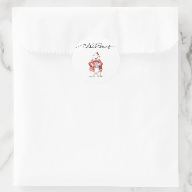 ADESIVOS DE URSO POLAR FELIZ NATAL (Bolsa)