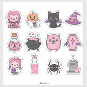Adesivos de Vampiro Pastel e Amigos Assustadores