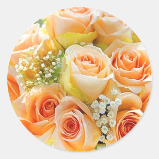 Adesivos de vedação de envelope de Rosa de pêssego (Frente)