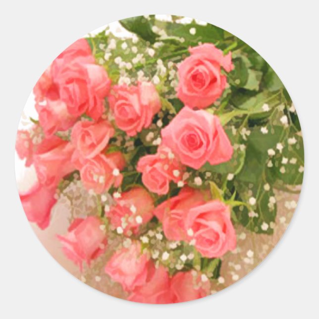 Adesivos de vedação de envelope de Rosa de pêssego (Frente)