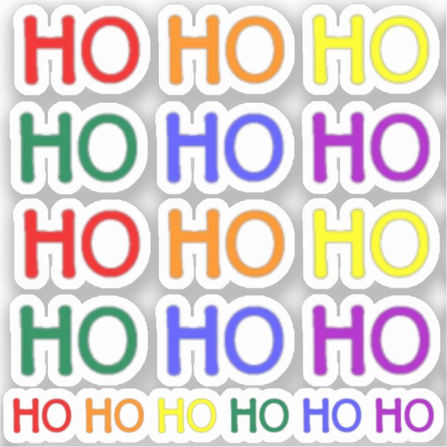 Adesivos de Vinil Arco-íris Ho Ho Ho (Frente)
