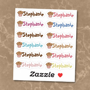 Adesivos de Vinil com Nomes de Cupcake Caprichosos