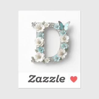 Adesivos de Vinil D Monograma Floral Elegante