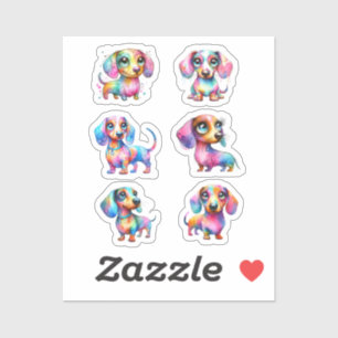 ADESIVOS DE VINIL DACHSHUND MULTI COLOR