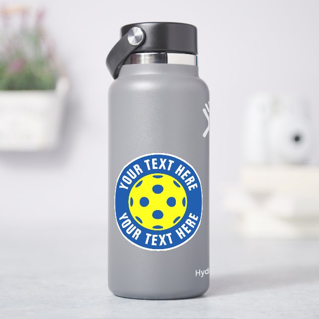 Adesivos de vinil de Pickleball com texto personal (HidroFlask)