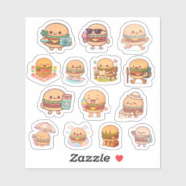 Adesivos de Vinil Kawaii Burger