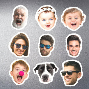 Adesivos de Vinil Personalizados 9 Fotos Rostos à 