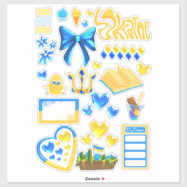 Adesivos de vinil personalizados em apoio à Ucrâni (Folha)