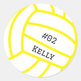 Adesivos de vôlei amarelo personalizados