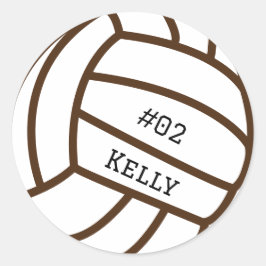 Adesivos de Voleibol Castanho Personalizados
