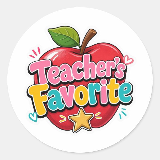 Adesivos de Volta às Aulas | Favorito do Professor (Frente)