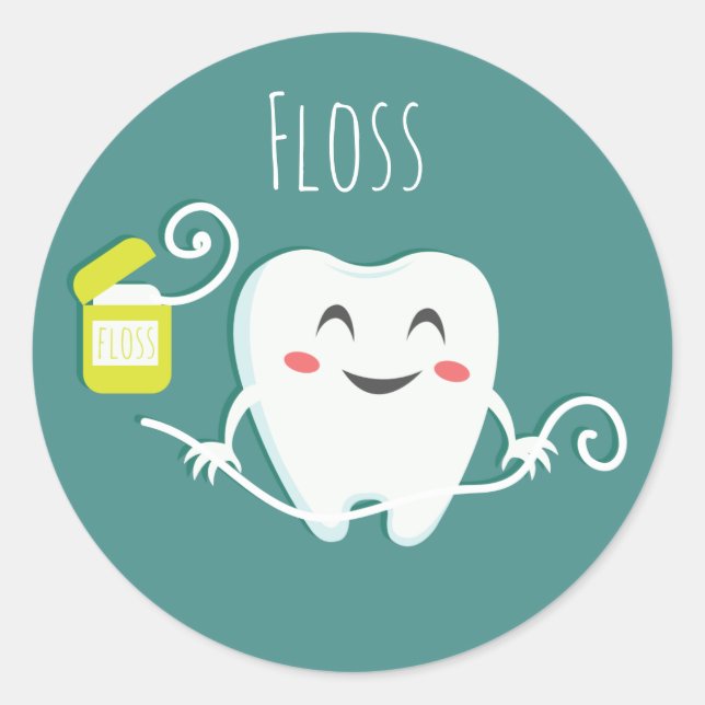Adesivos Dentista Floss (folha de 20) (Frente)