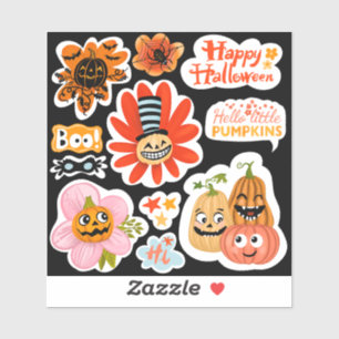 Adesivos divertidos de abóbora de Halloween