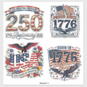 Adesivos do 250º Aniversário dos EUA